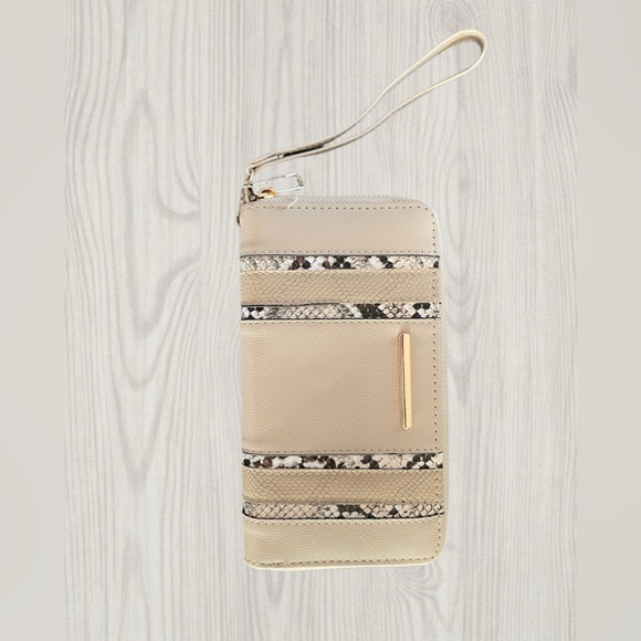 Tan with Pattern Wallet - Picture 1 of 3